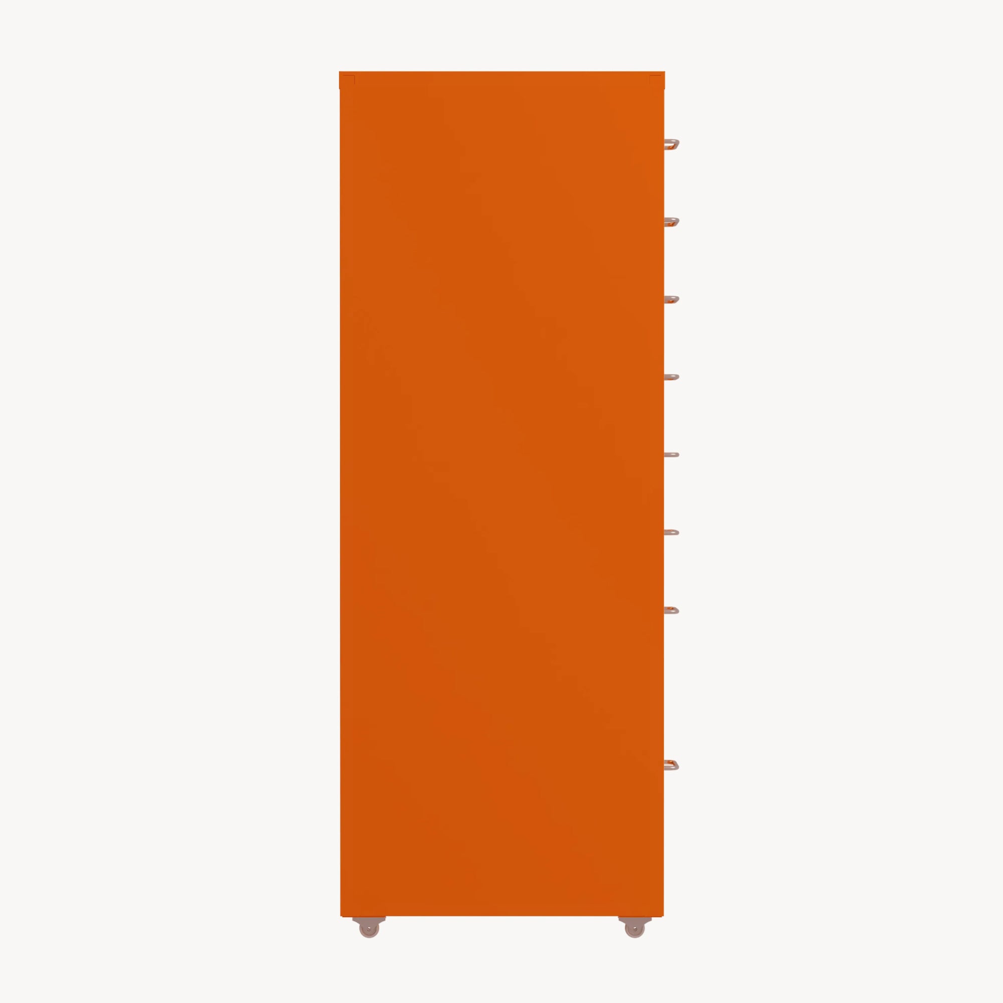 Cassettiera Kökar in Acciaio Mobile Archivio con 8 Cassetti e Rotelle - Arancione [en.casa]