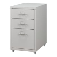 Cassettiera Kökar in Acciaio Mobile Archivio con 3 Cassetti e Rotelle - Bianco Opaco [en.casa]