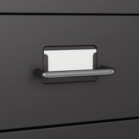Cassettiera Kökar in Acciaio Mobile Archivio con 3 Cassetti e Rotelle - Nero Opaco [en.casa]