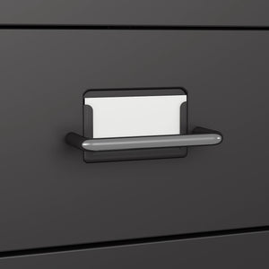 Cassettiera Kökar in Acciaio Mobile Archivio con 3 Cassetti e Rotelle - Nero Opaco [en.casa]