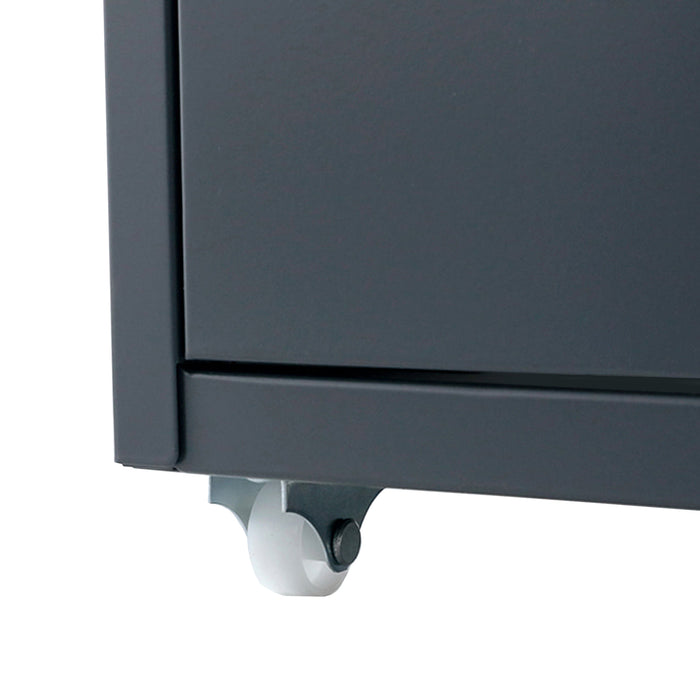 Cassettiera Kökar in Acciaio Mobile Archivio con 3 Cassetti e Rotelle - Grigio Opaco [en.casa]