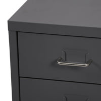 Cassettiera Kökar in Acciaio Mobile Archivio con 3 Cassetti e Rotelle - Grigio Opaco [en.casa]