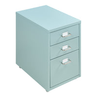 Cassettiera Kökar in Acciaio Mobile Archivio con 3 Cassetti e Rotelle - Menta Verde [en.casa]
