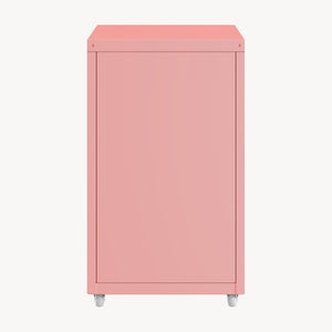 Cassettiera Kökar in Acciaio Mobile Archivio con 3 Cassetti e Rotelle - Rosa [en.casa]