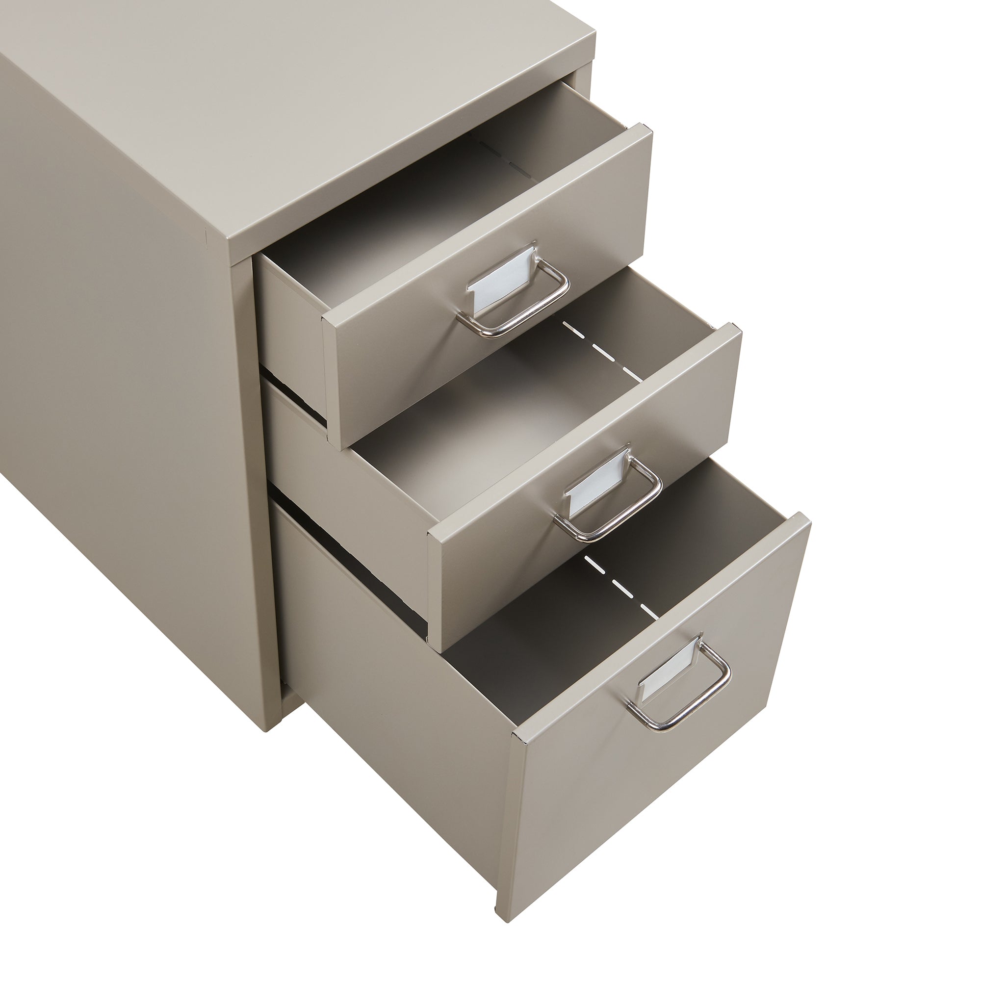 Cassettiera Kökar in Acciaio Mobile Archivio con 3 Cassetti e Rotelle - Color Cammello [en.casa]