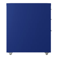 Cassettiera Kökar in Acciaio Mobile Archivio con 3 Cassetti e Rotelle - Blu [en.casa]