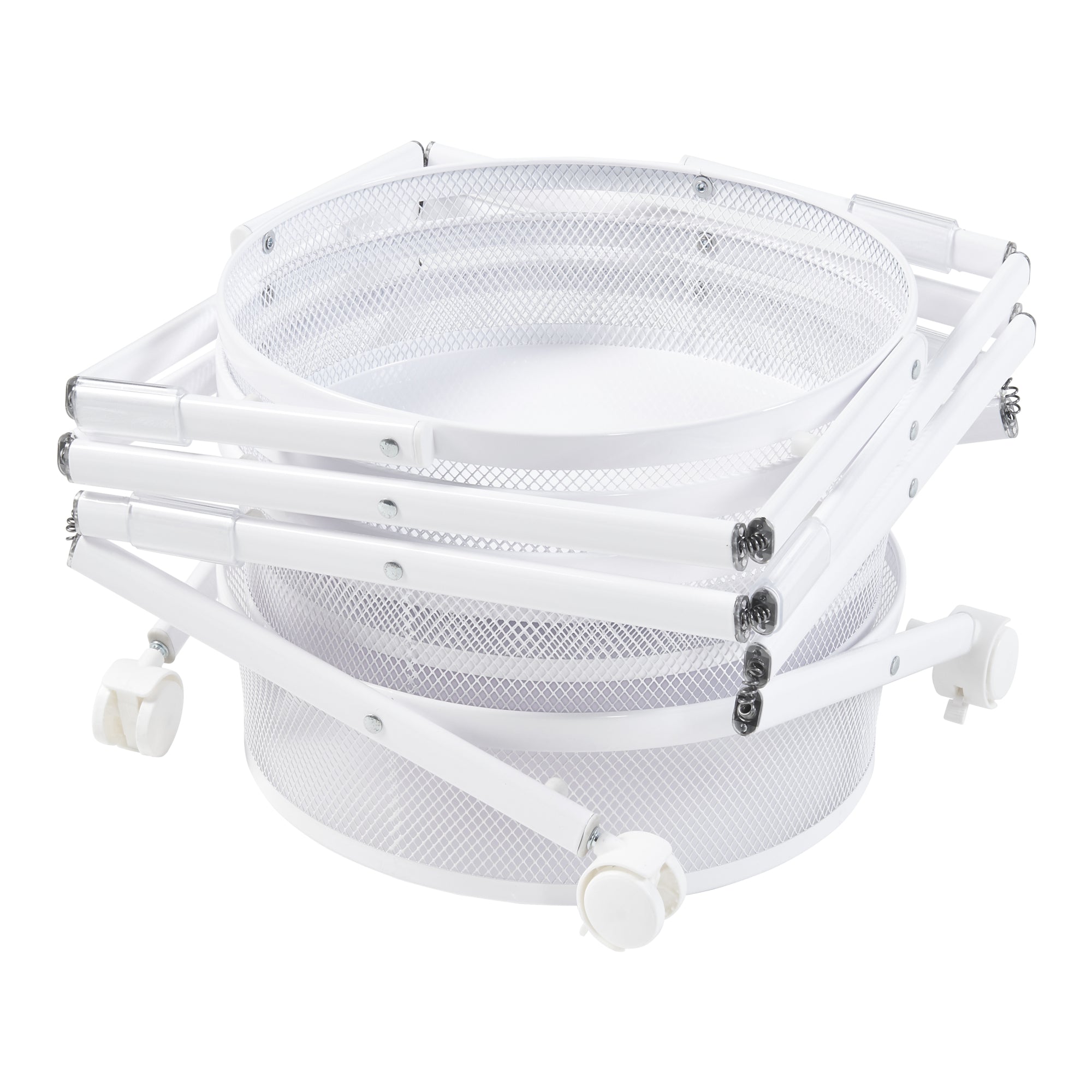 Carrello da Cucina Sørreisa con 4 Cestelli Telaio Pieghevole Bianco [en.casa]