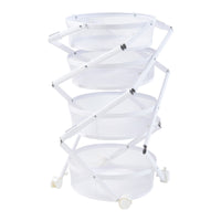 Carrello da Cucina Sørreisa con 4 Cestelli Telaio Pieghevole Bianco [en.casa]