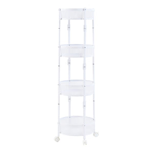 Carrello da Cucina Sørreisa con 4 Cestelli Telaio Pieghevole Bianco [en.casa]