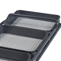 Carrello di Servizio Vörå con 3 Contenitori Telaio Pieghevole - Nero [en.casa]