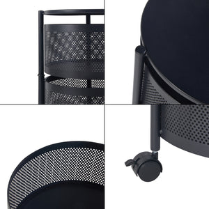 Carrello da Stoccaggio Steigen con 5 Cestelli Girevoli in Acciaio Nero [en.casa]