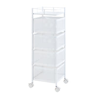 Carrello da Stoccaggio Sunndal in Acciaio con 4 Cestelli Girevoli - Bianco [en.casa]