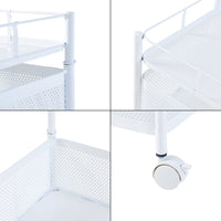 Carrello da Stoccaggio Sunndal in Acciaio con 5 Cestelli Girevoli - Bianco [en.casa]