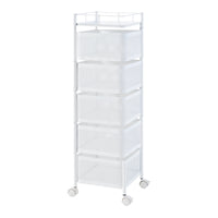 Carrello da Stoccaggio Sunndal in Acciaio con 5 Cestelli Girevoli - Bianco [en.casa]