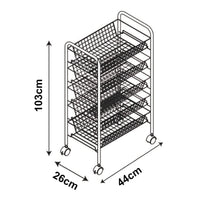 Carrello Portatutto Tromsø in Acciaio con 5 Cestelli e Ganci - Nero [en.casa]