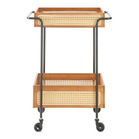 Carrello Portatutto Tervola Portavivande a Rotelle con 2 Cesti Rimovibili - Nero /Naturale [en.casa]