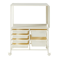 Carrello da Cucina Sørfold Portatutto 100 x 37 x 85 cm Acciaio Bianco [en.casa]