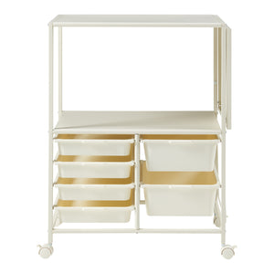 Carrello da Cucina Sørfold Portatutto 100 x 37 x 85 cm Acciaio Bianco [en.casa]