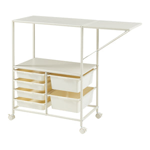 Carrello da Cucina Sørfold Portatutto 100 x 37 x 85 cm Acciaio Bianco [en.casa]