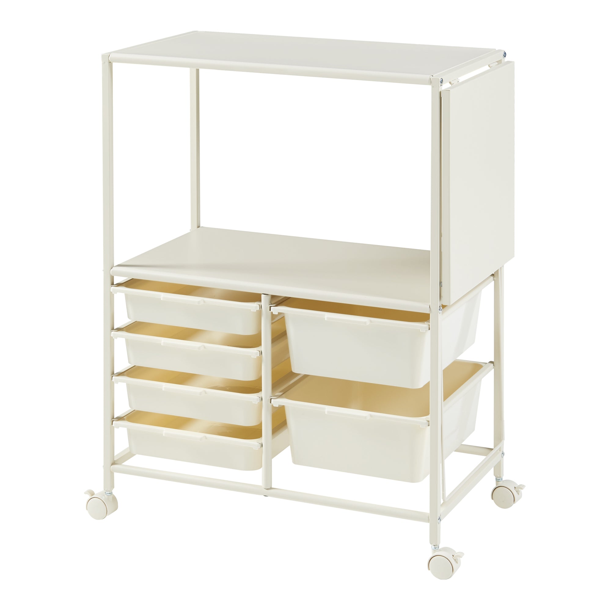Carrello da Cucina Sørfold Portatutto 100 x 37 x 85 cm Acciaio Bianco [en.casa]
