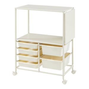 Carrello da Cucina Sørfold Portatutto 100 x 37 x 85 cm Acciaio Bianco [en.casa]