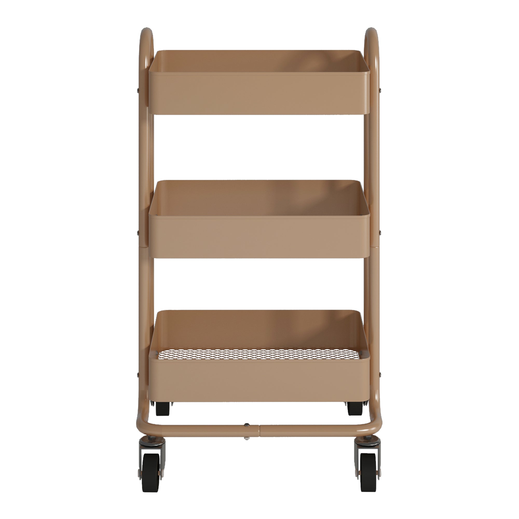Carrello da Cucina 'Pyhäntä' in Acciaio con 3 Contenitori - Marrone chiaro [en.casa]