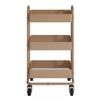 Carrello da Cucina 'Pyhäntä' in Acciaio con 3 Contenitori - Marrone chiaro [en.casa]