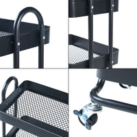 Carrello da Stoccaggio Pyhäntä con 4 Contenitori - Acciaio Nero [en.casa]