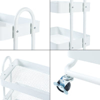 Carrello da Stoccaggio Pyhäntä con 4 Contenitori - Acciaio Bianco [en.casa]