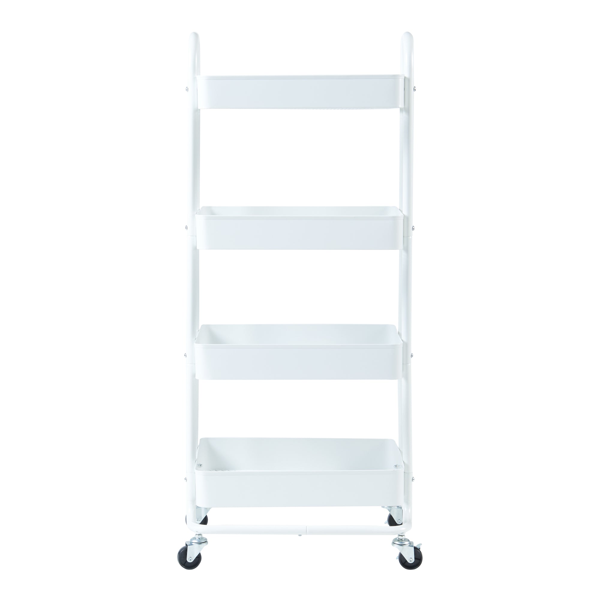 Carrello da Stoccaggio Pyhäntä con 4 Contenitori - Acciaio Bianco [en.casa]