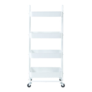 Carrello da Stoccaggio Pyhäntä con 4 Contenitori - Acciaio Bianco [en.casa]