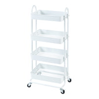 Carrello da Stoccaggio Pyhäntä con 4 Contenitori - Acciaio Bianco [en.casa]