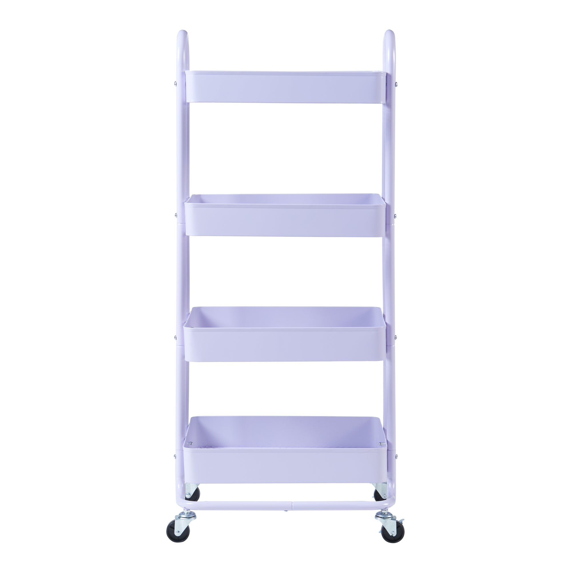 Carrello da Stoccaggio Pyhäntä con 4 Contenitori - Acciaio Lilla [en.casa]