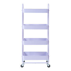 Carrello da Stoccaggio Pyhäntä con 4 Contenitori - Acciaio Lilla [en.casa]