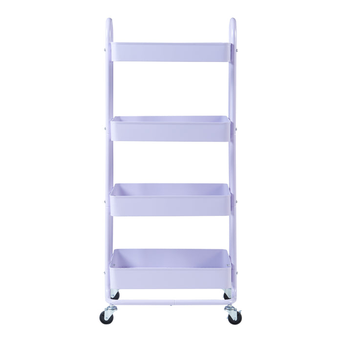 Carrello da Stoccaggio Pyhäntä con 4 Contenitori - Acciaio Lilla [en.casa]