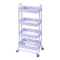 Carrello da Stoccaggio Pyhäntä con 4 Contenitori - Acciaio Lilla [en.casa]