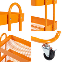 Carrello da Stoccaggio Pyhäntä con 4 Contenitori - Acciaio Arancione [en.casa]