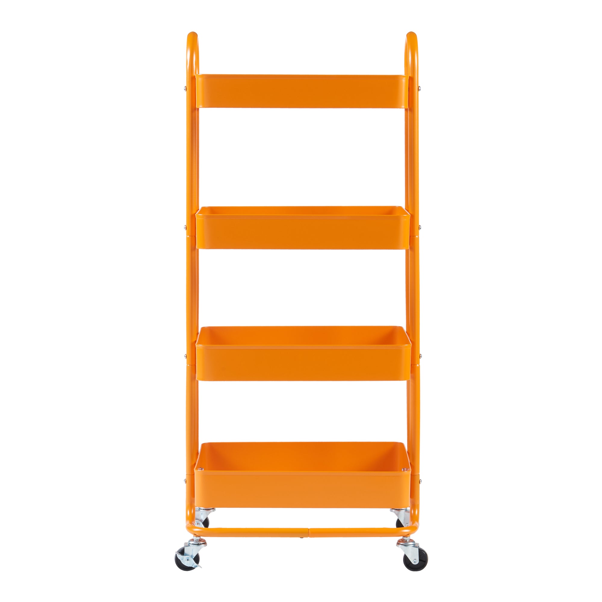 Carrello da Stoccaggio Pyhäntä con 4 Contenitori - Acciaio Arancione [en.casa]