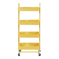 Carrello da Stoccaggio Pyhäntä con 4 Contenitori - Acciaio Giallo [en.casa]