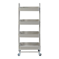 Carrello da Stoccaggio Pyhäntä con 4 Contenitori - Acciaio color Cammello [en.casa]