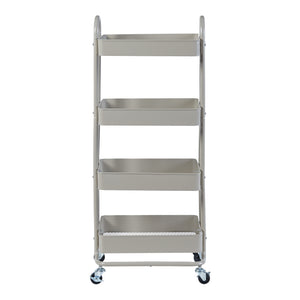 Carrello da Stoccaggio Pyhäntä con 4 Contenitori - Acciaio color Cammello [en.casa]