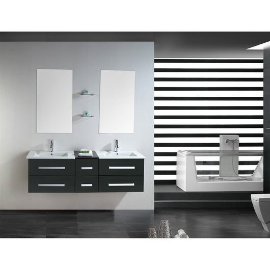 Mobile Bagno Nero 150 cm Lavabo Incluso – Rome