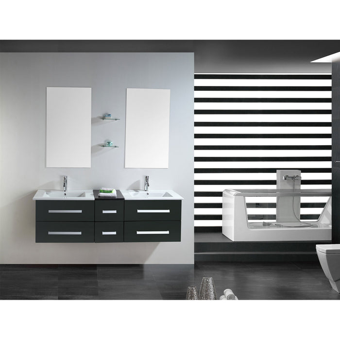 Mobile Bagno Nero 150 cm Lavabo Incluso – Rome