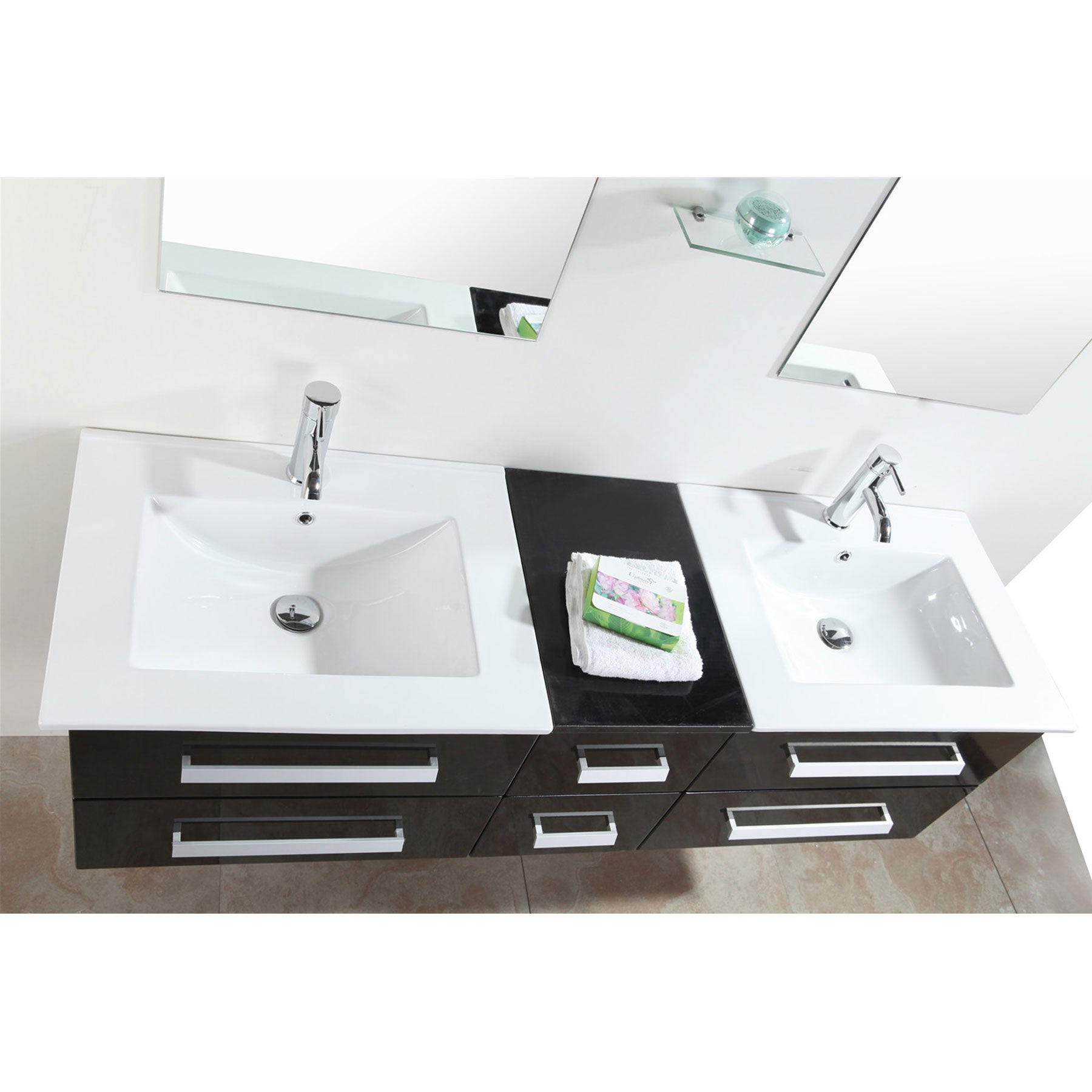 Mobile Bagno Nero 150 cm Lavabo Incluso – Rome
