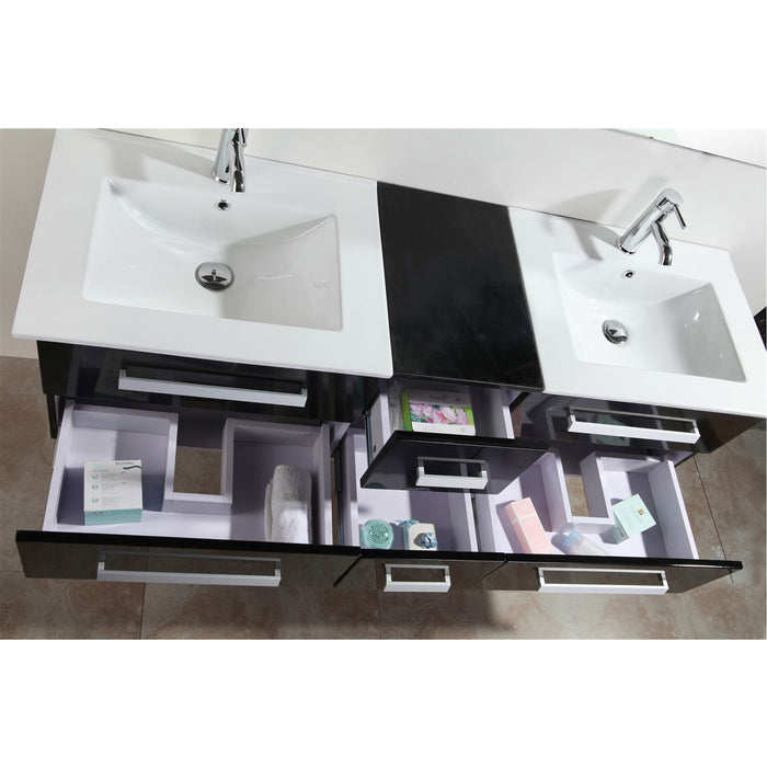 Mobile Bagno Nero 150 cm Lavabo Incluso – Rome