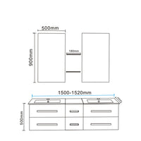 Mobile Bagno Nero 150 cm Lavabo Incluso – Rome