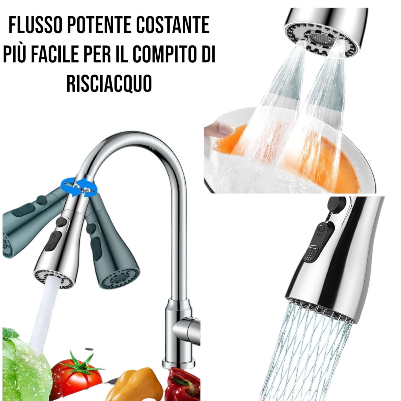 Rompigetto Rubinetto Cucina Snodabile 360° Aeratore Lavello cucina Universale