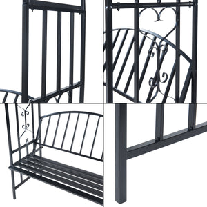 Pergola Arcuata Barile con Panchina Integrata - Nero casa.pro