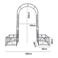Pergola Arcuata Barisciano con Recinti per Piantare - Nero casa.pro