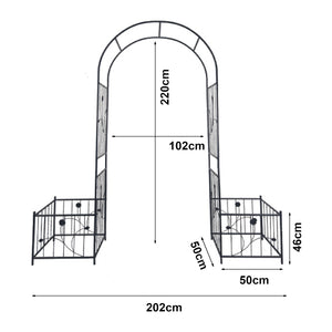 Pergola Arcuata Barisciano con Recinti per Piantare - Nero casa.pro